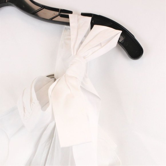 STAUD Kai Halterneck Cotton Blend Dress in White - FCM80 - Picture 10 of 14